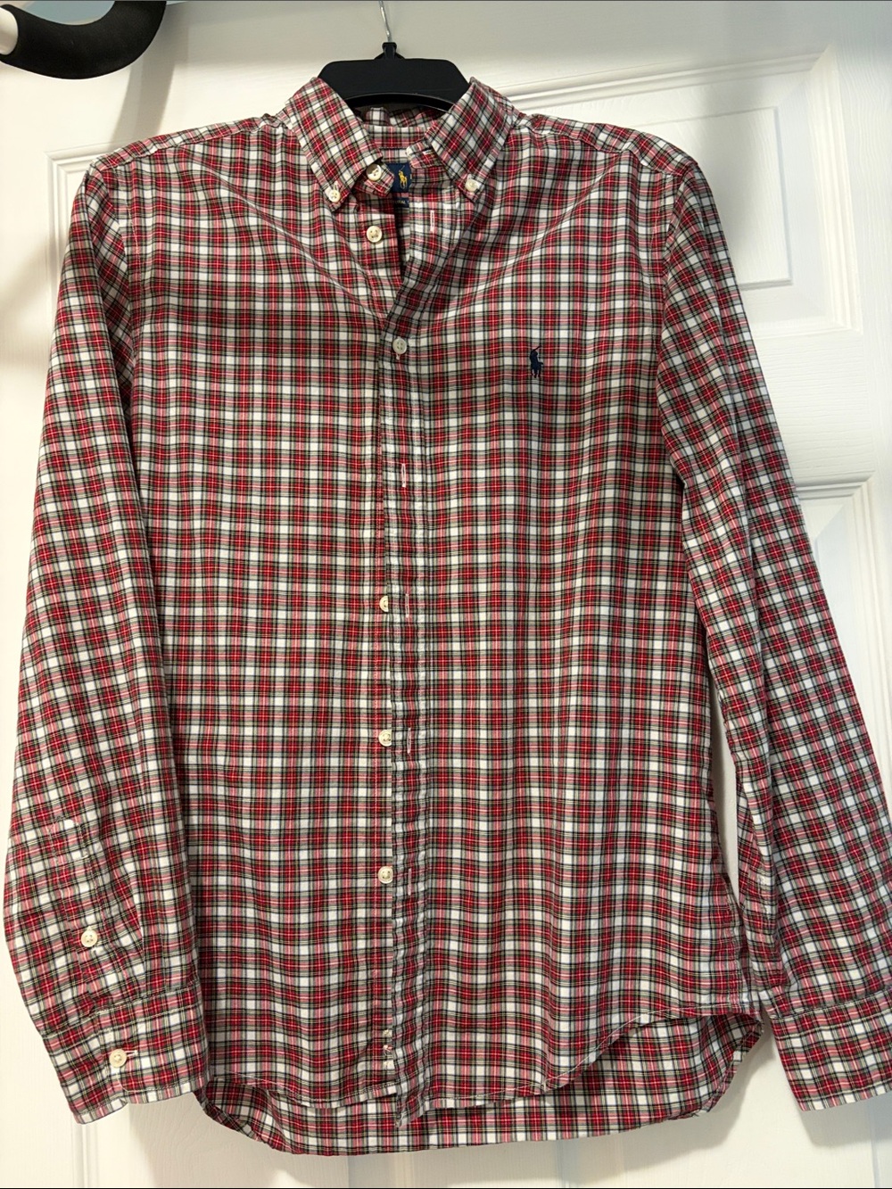 Ralph Lauren Red and Green Plaid Button-Down Shirt - Boy’s XL 18-20